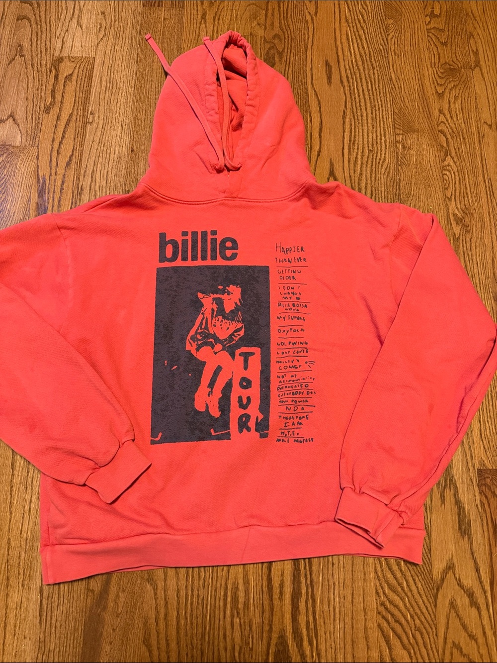 Billie Eilish organic cotton orange concert hoodie - size M